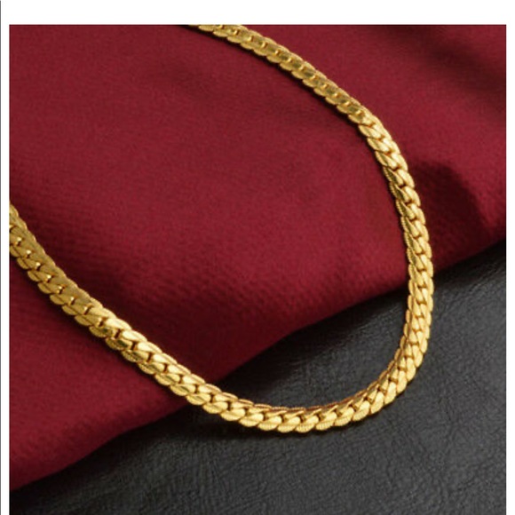 NEW 18K gold silk classic classy chain necklace - Picture 4 of 5